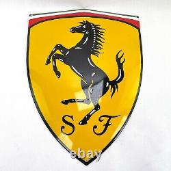 Logo Scuderia Ferrari Plaque en Émail Cavallino Rampante Signer Env. 60x45 CM