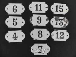 Lot 10 Anciennes Plaques Émaillées Numéro Chiffre Mercerie Meuble Métier