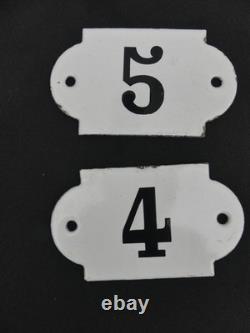 Lot 10 Anciennes Plaques Émaillées Numéro Chiffre Mercerie Meuble Métier