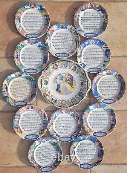 Lot 17 assiettes & plat chansons lustucru cartier millon 1930 n plaque emaillee