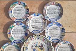 Lot 17 assiettes & plat chansons lustucru cartier millon 1930 n plaque emaillee