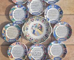 Lot 17 assiettes & plat chansons lustucru cartier millon 1930 n plaque emaillee