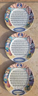 Lot 17 assiettes & plat chansons lustucru cartier millon 1930 n plaque emaillee