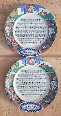 Lot 17 assiettes & plat chansons lustucru cartier millon 1930 n plaque emaillee
