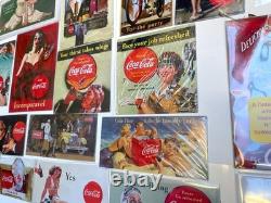 Lot 24 x plaques émaillées Coca-Cola NEUVES reproduction 2006 éditions Atlas