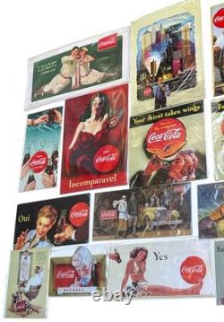 Lot 24 x plaques émaillées Coca-Cola NEUVES reproduction 2006 éditions Atlas