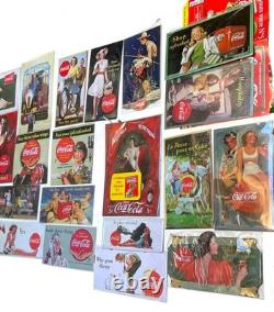 Lot 24 x plaques émaillées Coca-Cola NEUVES reproduction 2006 éditions Atlas
