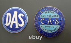 Lot 2 Anciennes Plaques Émaillées, Calandre Voiture, Automobilia, 24h du Mans