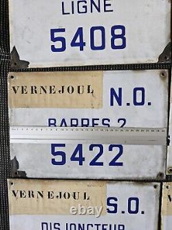 Lot De 7 Plaques Émaillé Industrielle HBL Puit Vernejoul Année 50