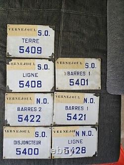 Lot De 7 Plaques Émaillé Industrielle HBL Puit Vernejoul Année 50