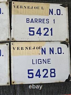 Lot De 7 Plaques Émaillé Industrielle HBL Puit Vernejoul Année 50