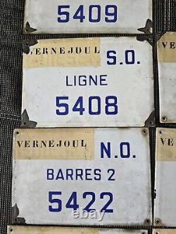 Lot De 7 Plaques Émaillé Industrielle HBL Puit Vernejoul Année 50