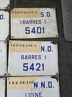 Lot De 7 Plaques Émaillé Industrielle HBL Puit Vernejoul Année 50