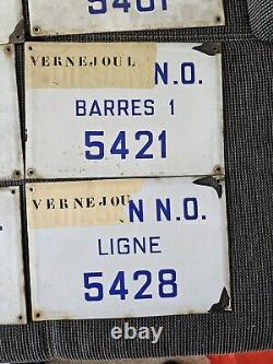 Lot De 7 Plaques Émaillé Industrielle HBL Puit Vernejoul Année 50