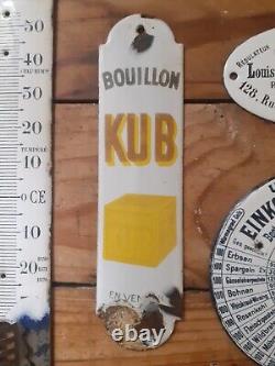Lot de Plaque Emaillée d Utilité Bouillon Kub Plaque Propreté Ullrich's Germany