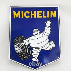 Michelin Bonhomme Bibendum Logo Plaque en Email Émaille Bouclier 37x45 CM