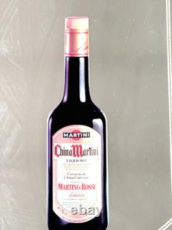 Miroir Publicitaire Vintage MARTINI China Torino Cadre En Bois Années'60-'70