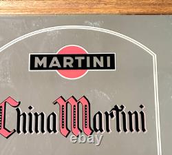 Miroir Publicitaire Vintage MARTINI China Torino Cadre En Bois Années'60-'70