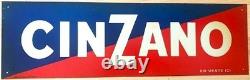 N°4 Tôle publicitaire plaque CINZANO enseigne de BAR années 50 NO émaillée