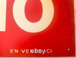 N°4 Tôle publicitaire plaque CINZANO enseigne de BAR années 50 NO émaillée