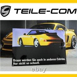 Neuf + Orig. Porsche Plaque en Émail 40x60cm Classic 911 964 Cabriolet / Signer