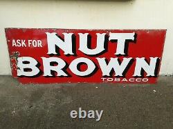 Nut Brown Tabacco Plaque Publicitaire En Email