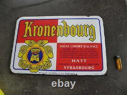Old Plaques émaillée KRONENBOURG beer publicité bière pud bar caveau bistrot