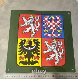 Orig. Emaileschild Cz Armoiries 30x30cm