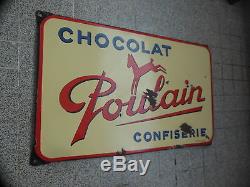 Plaque Emaillee Chocolat Poulain (emaillerie Alsacienne)