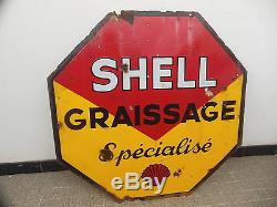 Plaque Emaillee De Garage Huile Shell