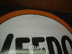 PLAQUE EMAILLEE EN POTENCE HUILE VEEDOL bidon oil can pompe essence gas pump