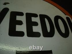 PLAQUE EMAILLEE EN POTENCE HUILE VEEDOL bidon oil can pompe essence gas pump