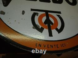PLAQUE EMAILLEE EN POTENCE HUILE VEEDOL bidon oil can pompe essence gas pump