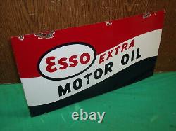 PLAQUE EMAILLEE ESSO EXTRA MOTOR OIL can bidon huile pompe essence shell bp