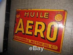 Plaque Emaillee Huile Aero Huile (bidon D'huile, Shell, Garage)