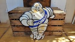 PLAQUE ÉMAILLÉE MICHELIN BIBENDUM grand Modèle Motor enamel Sign Emailschild