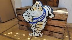 PLAQUE ÉMAILLÉE MICHELIN BIBENDUM grand Modèle Motor enamel Sign Emailschild
