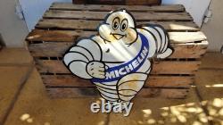 PLAQUE ÉMAILLÉE MICHELIN BIBENDUM grand Modèle Motor enamel Sign Emailschild