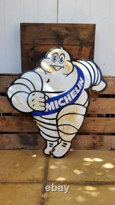 PLAQUE ÉMAILLÉE MICHELIN BIBENDUM grand Modèle Motor enamel Sign Emailschild