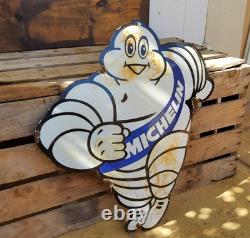 PLAQUE ÉMAILLÉE MICHELIN BIBENDUM grand Modèle Motor enamel Sign Emailschild