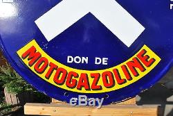 Plaque Emaillee Ronde Motogazoline Originale Belgique An 20 30