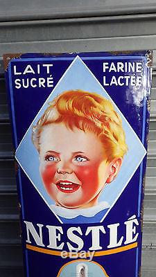 PLAQUE EMAILLEE THERMOMETRE BOMBEE BEBE NESTLE TRES BELLES COULEURS