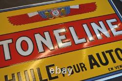PLAQUE EMAILLEE TONELINE huile pour autos enamel sign emaischild