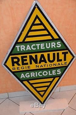 Plaque Emaillee Tracteur Renault