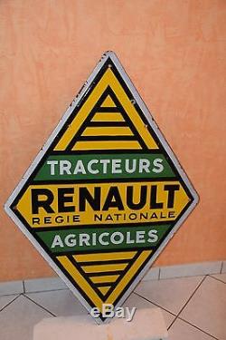 Plaque Emaillee Tracteur Renault