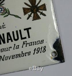 PLAQUE EMAILLÉE WW1, mort pour la France, plaque émaillée ancienne, 82 R I, WW1