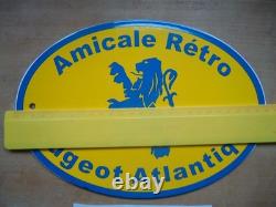 PLAQUE EMAILLEE émaillée PEUGEOT AMICALE RéTRO ATLANTIQUE ovale automobile