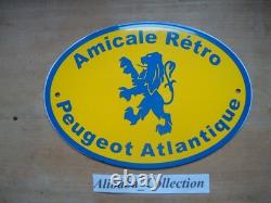 PLAQUE EMAILLEE émaillée PEUGEOT AMICALE RéTRO ATLANTIQUE ovale automobile