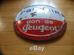 Plaque Emaille Bombee De Garage Peugeot (email Japy)