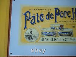 PLAQUE EMAILLée PATé DE PORC HENAFF FINISTERE 21 37,5 cm, poids 800 g PLAQUE EMAILLée PATé DE PORC HENAFF FINISTERE 21 37,5 cm, poids 800 g